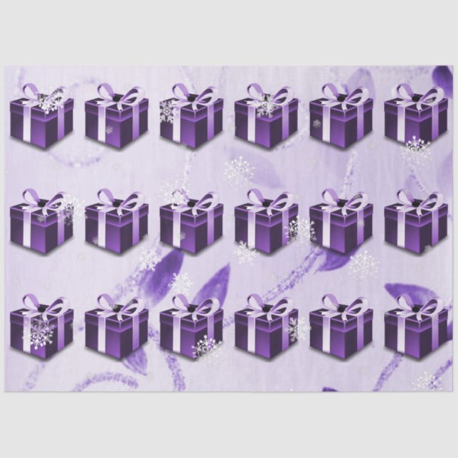Papel de tecidos para presentes de Natal roxo (Frente )