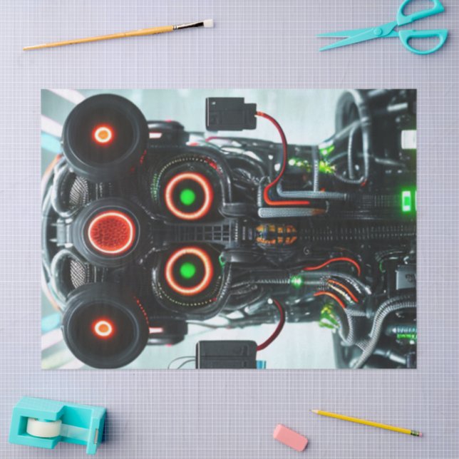 Papel de tecidos Robot 5 (Arte )