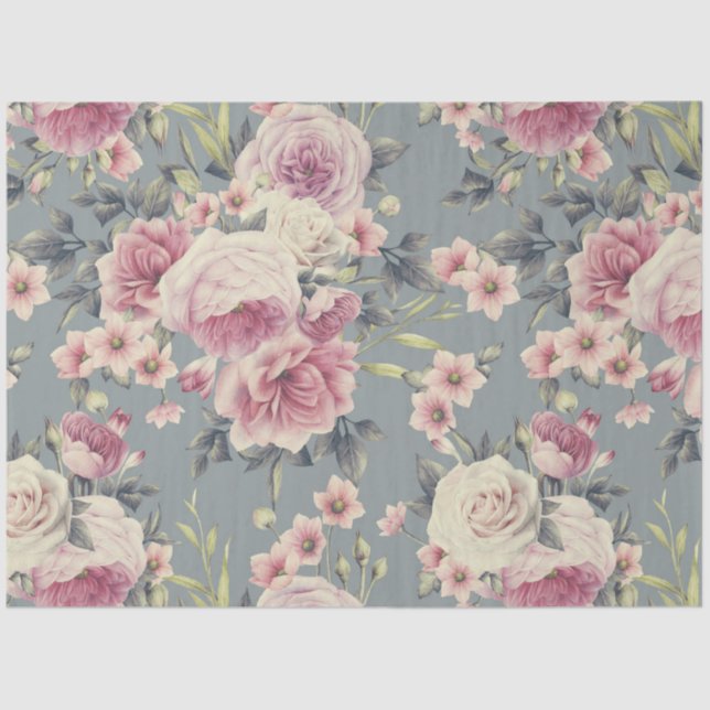 papel de tecidos rosas rosa (Frente )