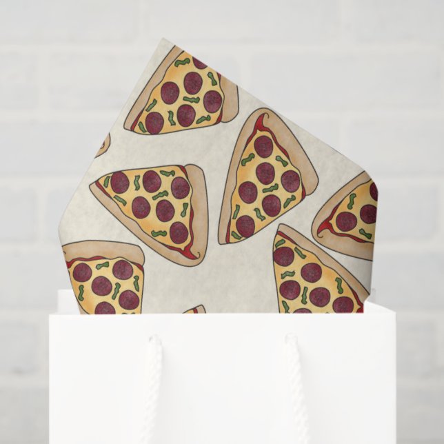Papel de tecidos temáticos da Pizza Party (Sacola de presentes)