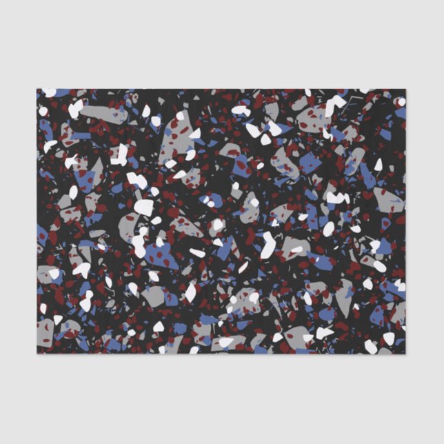 Papel de Tecidos Terrazzo Preto (Frente )