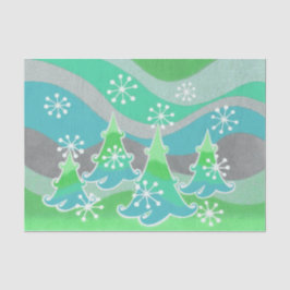 Papel de tecidos verdes das árvores de inverno