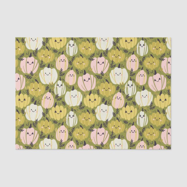 Papel de Teclado Rosa e Verde Pumpkins (Frente )
