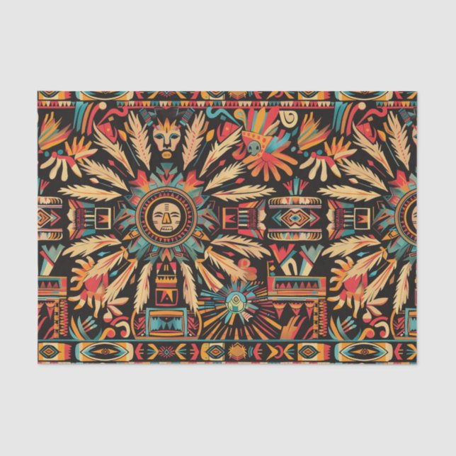 Papel Decorativo "Aztec Dream" Beige Quente (Frente )