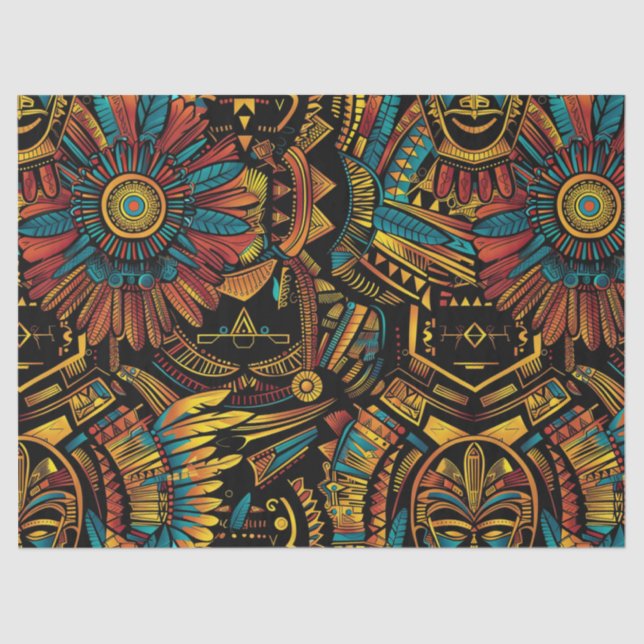 Papel Decorativo "Aztec Dream" Beige Quente (Frente )