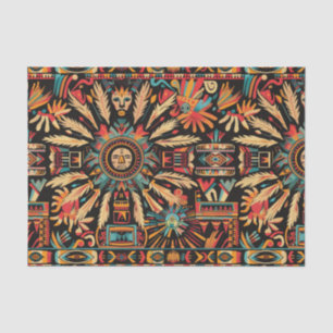 Papel Decorativo "Aztec Dream" ciano vibrante