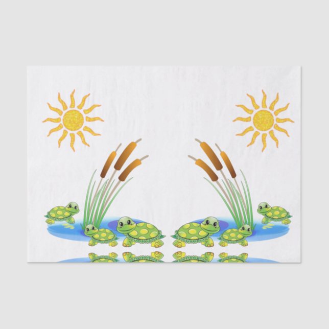 Papel decorativo para tecidos Tartarugas (Frente )