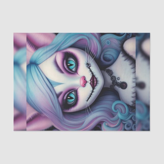 Papel Decoupage da Garota Gata Cheshire (Frente )