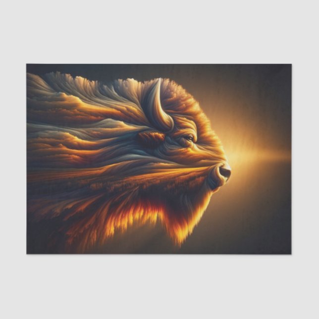 Papel Decoupage de Bison de Exposição Dupla Majest (Frente )