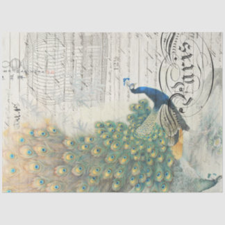 Papel Decoupage de Ephemera Peacock