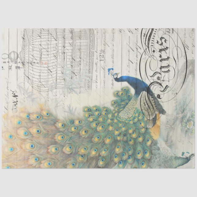 Papel Decoupage de Ephemera Peacock (Frente )