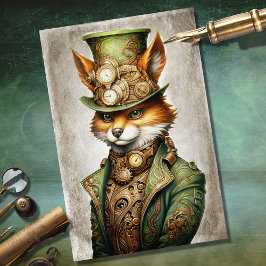 Papel Decoupage de Fox 3 Portraordinário Steampunk