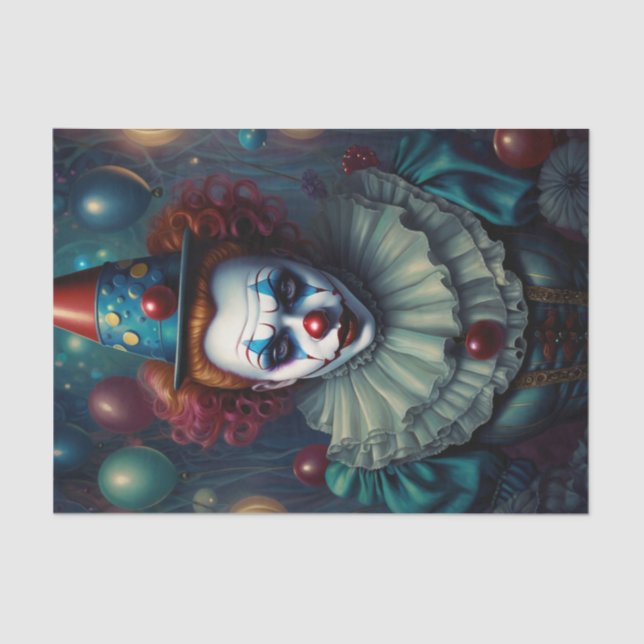 Papel Decoupage de Lady Palhaçada assustador (Frente )