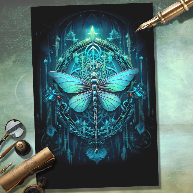 Papel Decoupage do Dragonfly 2 Gótico (Criador carregado)