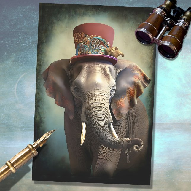Papel Decoupage do Elefante Steampunk 3 (Criador carregado)