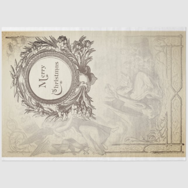 Papel Decoupage do Mobiliário de Natal do Angel (Frente )