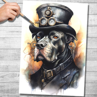 Papel Decoupage do Steampunk Cane Corso 7