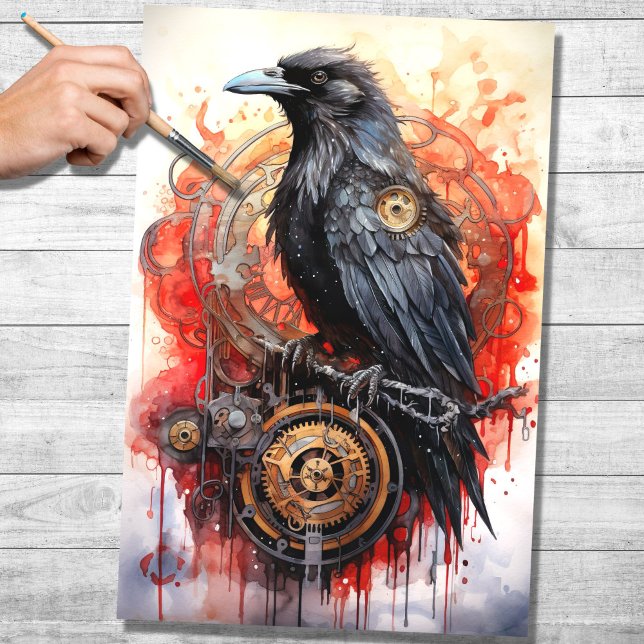 Papel Decoupage Steampunk Raven 1 (Criador carregado)