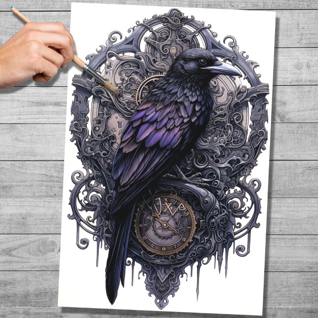 Papel Decoupage Steampunk Raven 2 (Criador carregado)
