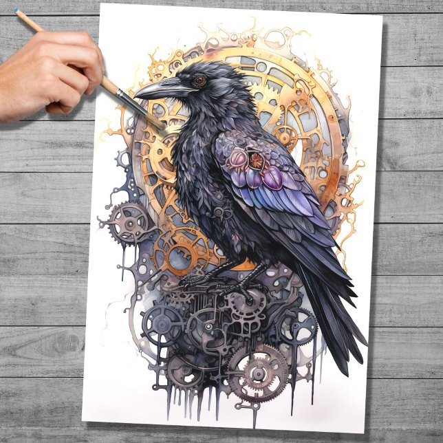 Papel Decoupage Steampunk Raven 4 (Criador carregado)