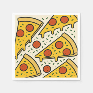Papel Design de Guardanapo Quadrado para Pizza ao Estilo