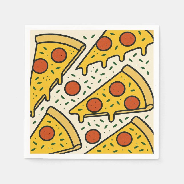 Papel Design de Guardanapo Quadrado para Pizza ao Estilo (Frente)