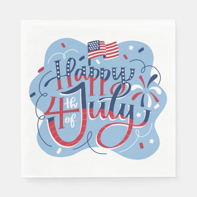 Papel Dia da Independência 4 de Julho Guardanapo de Pape (Frente)