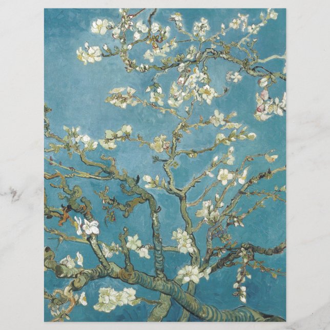 PAPEL DO SCRAPBOOK :VAN GOGH : ALMOND BLOSSOM (Frente)