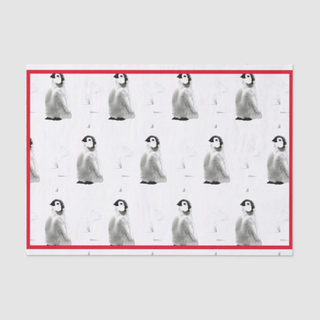 PAPEL DO TECIDO PENGUÍNEO DE COR DA ÁGUA (Frente )