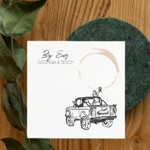 Papel Doodle Getaway Car - guardanapo de casamento