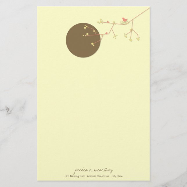 Papel dos artigos de papelaria do chá de fraldas (Frente)