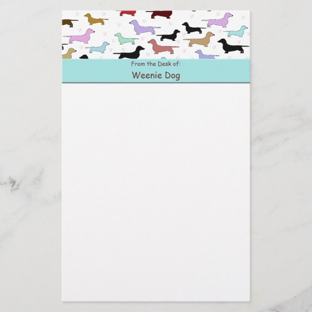 Papel dos artigos de papelaria do Dachshund (Frente)