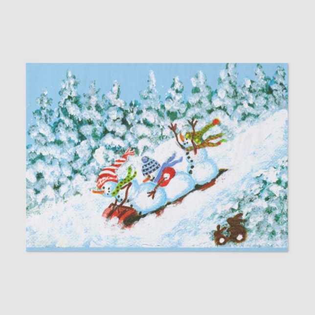 Papel dos bonecos de neve do Natal (Frente )