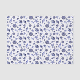 Papel dos lençóis azuis e brancos