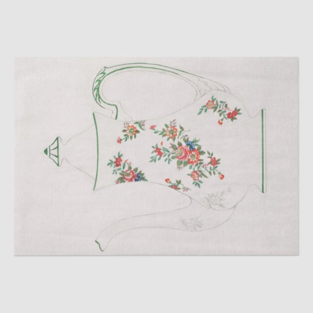 PAPEL DOS TECIDOS: JAPONÊS: DESIGN TEAPOT DE 1910 (Frente )