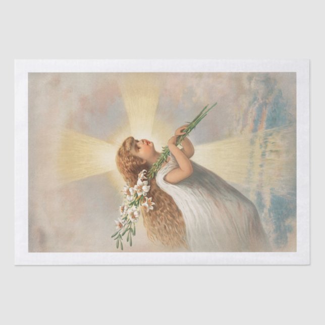 PAPEL DOS TECIDOS: VINTAGE ANGEL E LILIES (Frente )