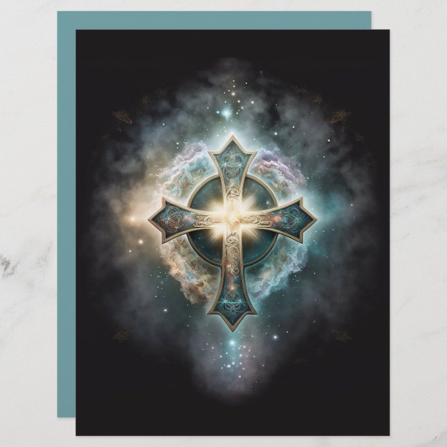 Papel Dourado Célestial Azul (Frente/Verso)