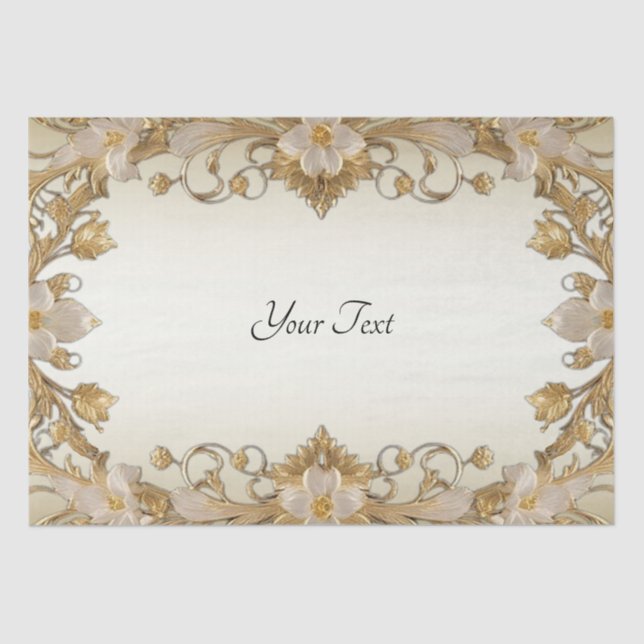 Papel Dourado decorativo para flores brancas (Frente )