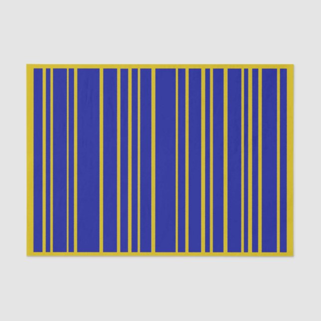 Papel Dourado e Azul de Tecido de Stripe (Frente )