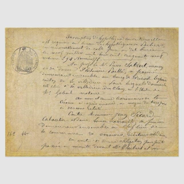 Papel Dourado Tecido para Decoupage do Script Anti (Frente )