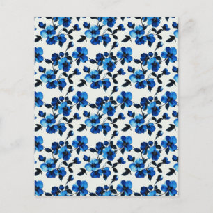 Papel Elegante Azul Floral para Álbum de Recortes 
