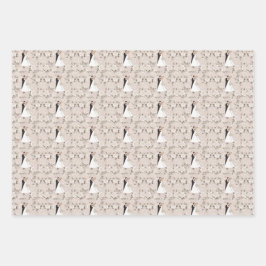 Papel elegante e papel branco de embrulho de casam