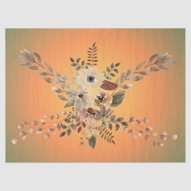 Papel elegante para tecidos de flores do país (Frente )