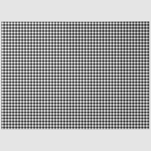 Papel em Tecidos de Gingham Preto e Branco (Frente )