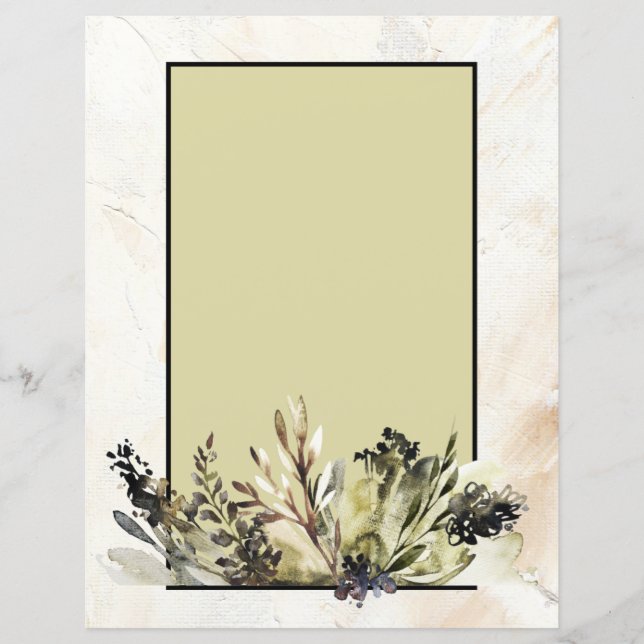 Papel Escarlate Moderno De Desenho De Carvão (Frente)