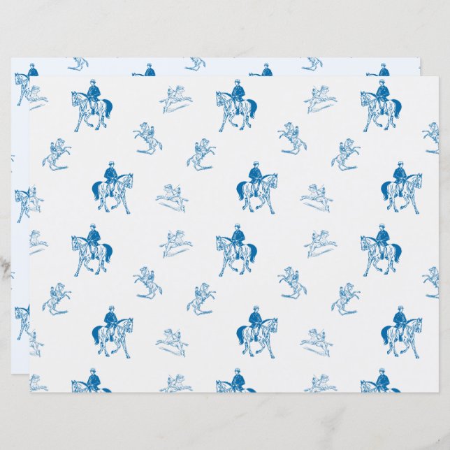 Papel Escarpado Equestriado para Cavalos Vintage (Frente/Verso)