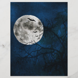 Papel Escrapbook Halloween Moon & Bats