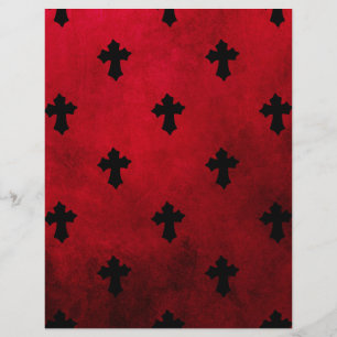 Papel Escrapbook Vermelho e Preto Gótico