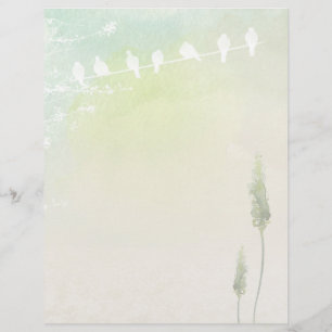 Papel Escrivado em Pasta e Dovas Brancas e Pastel