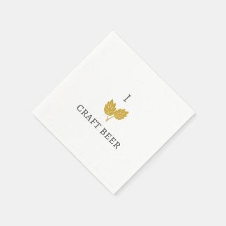 Papel Eu adoro guardanapo de coquetel de cerveja Artesan